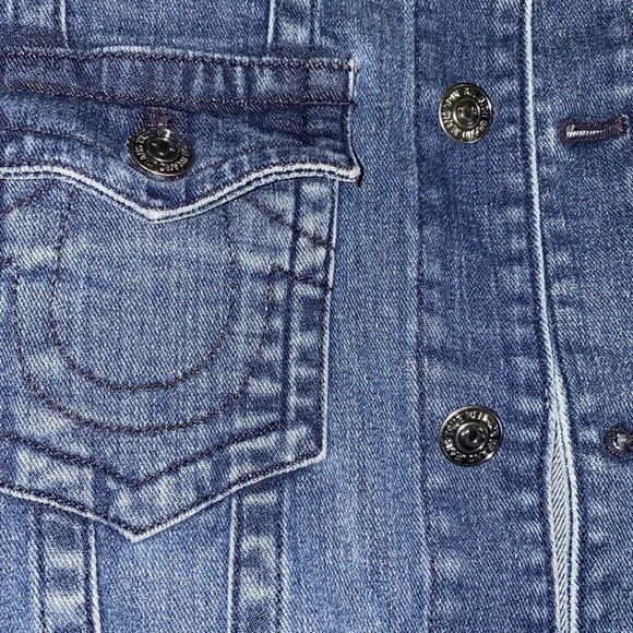 New True Religion Jean Jacket Jimmy SN Trucker Jacket Denim Jacket Size M - Picture 9 of 11